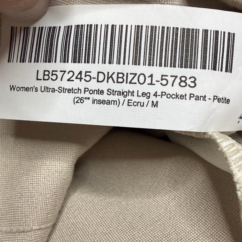 Quince Ecru Ponte Pants - Straight Leg - Faux Pockets - M Regular - Picture 7 of 7